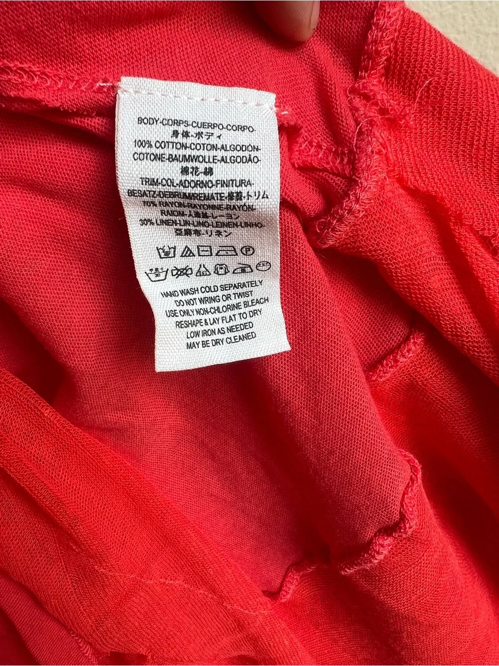 Free People We The Free Peachy Tank Top Small Hot Coral Layered Raw Hem NWT